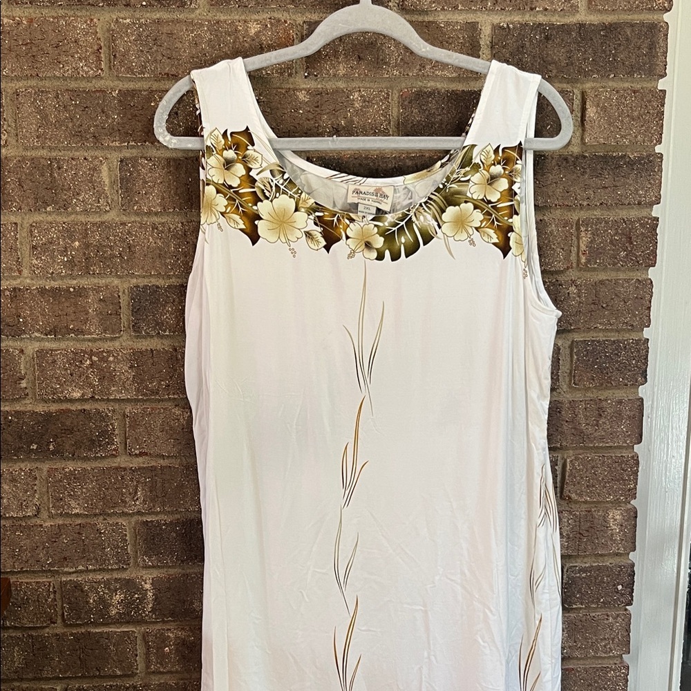 Paradise Bay Maxi Floral Hawaiian Dress Side Slit 2XL
